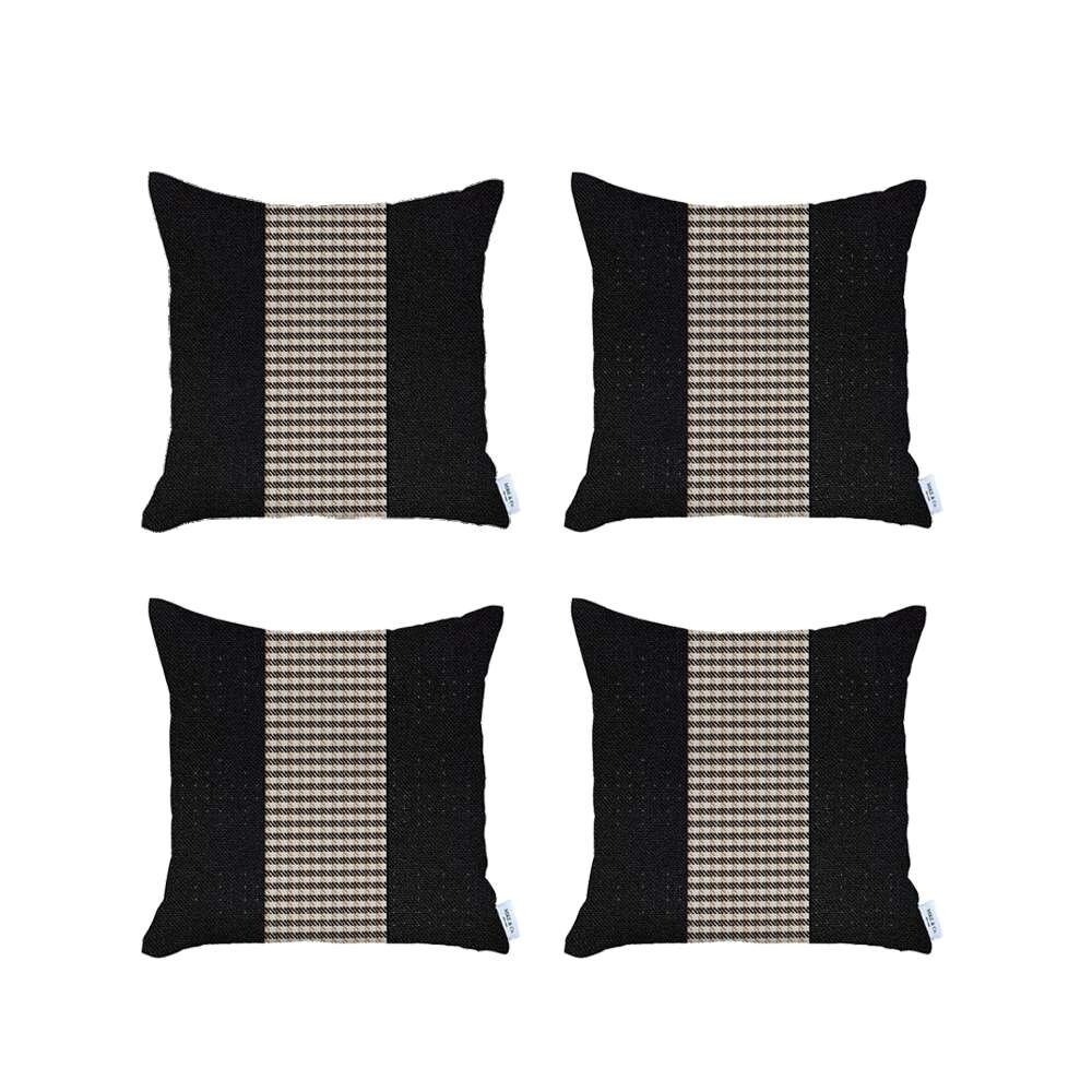 Set of 4 Houndstooth Pillow Covers