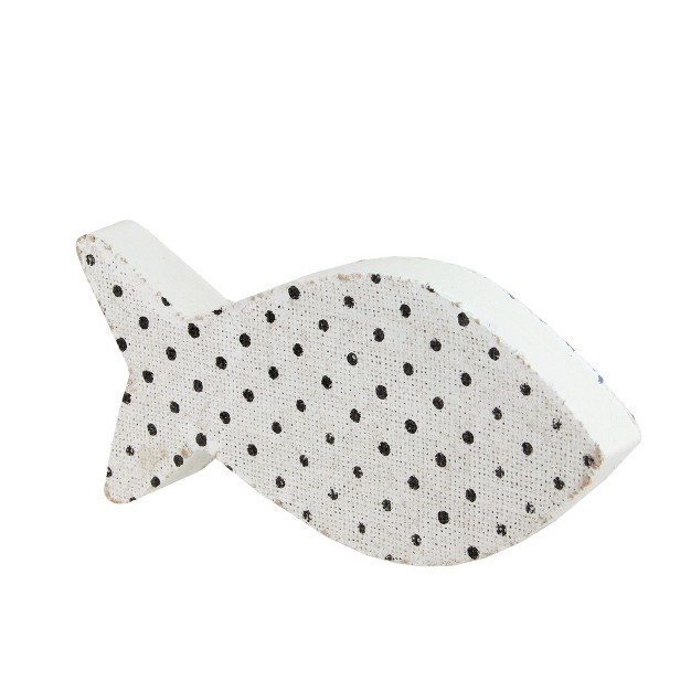 Northlight 10 Cape Cod Inspired Table Top White And Black Polka Dot Fish Decoration