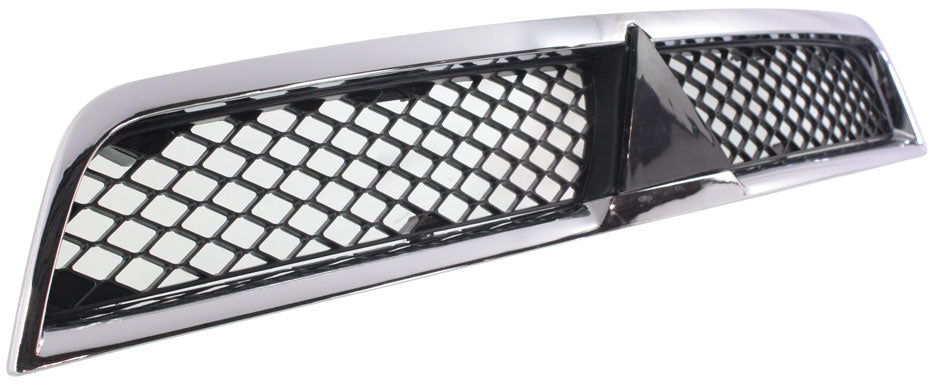 Grille Assembly Compatible With 2008-2015 Mitsubishi Lancer Chrome Shell with Black Insert