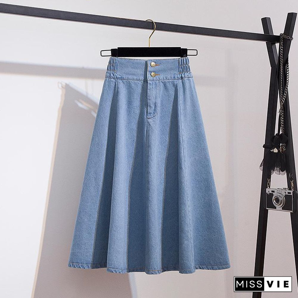 Cute Off Shoulder Blouse+Denim Skirt P11160