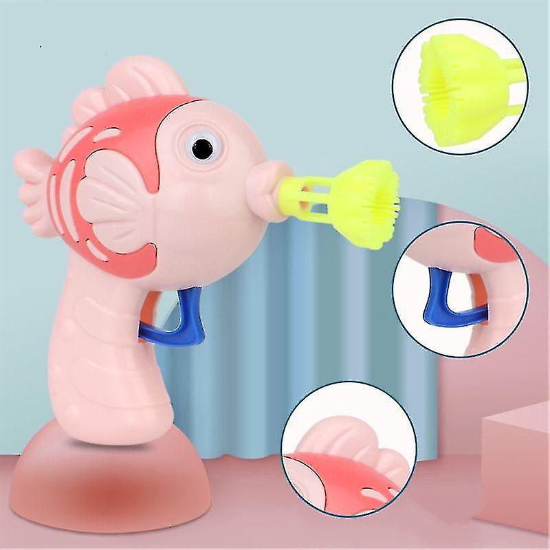 4pcs Cute Fish Soap Water Bubble Gun Bubble Blower Machine Toy For Kids Outdoor Toy Children Manual Gun Blower