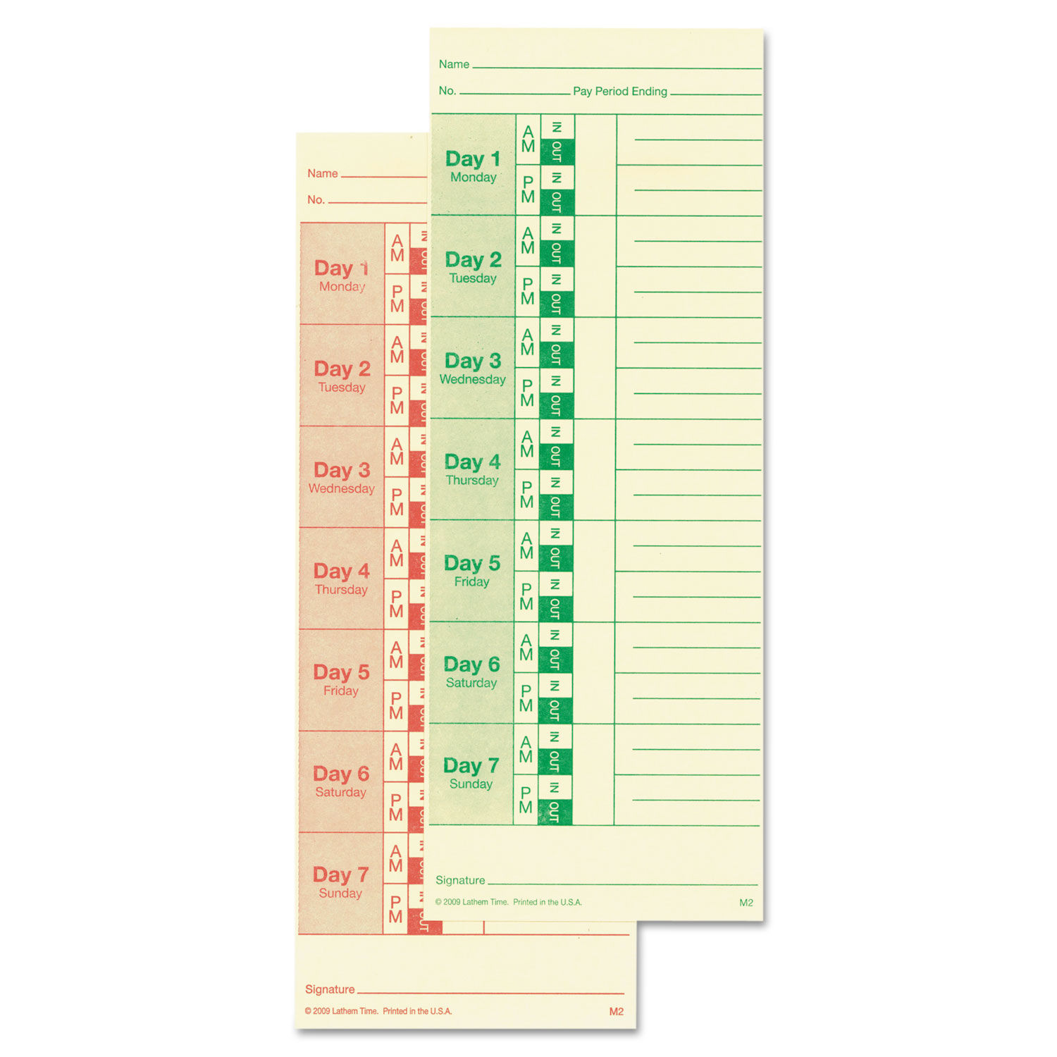 Time Clock Cards for All Standard Side-Print Time Clocks by Lathemandreg; Time LTHM2100