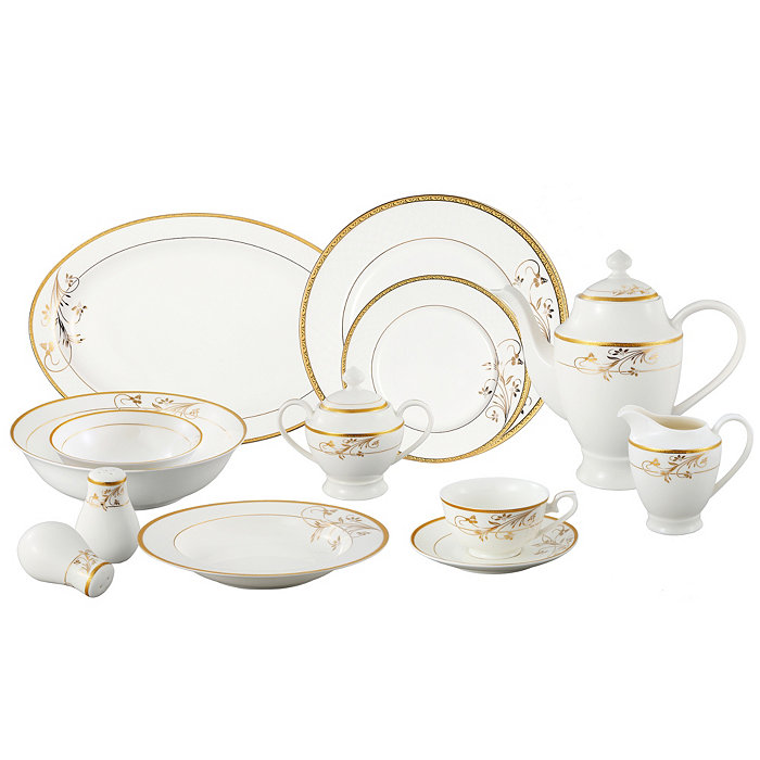 Lorren Home Trends Rosalia 57-PC  Dinnerware Set Service for 8