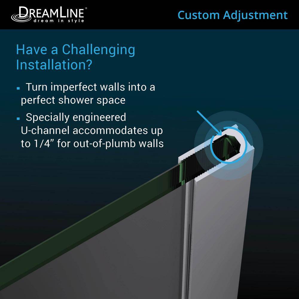 DreamLine Prism Plus 36 in. D x 36 in. W x 72 in. H Semi-Frameless Neo-Angle Hinged Shower Enclosure in Brushed Nickel Hardware SHEN-2636360-04