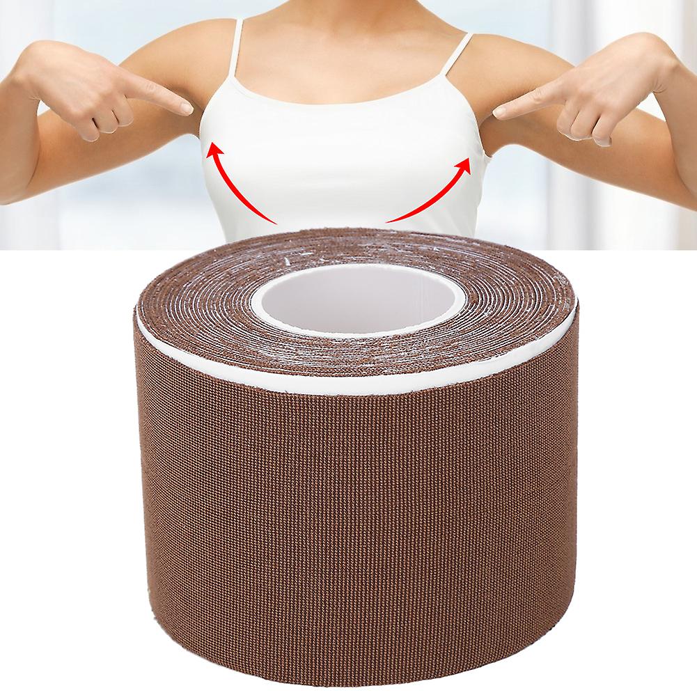 5m Nipple Paste Breast Lift Tape Elastic Waterproof Adhesive Nipple Cover Tapebrown 5m X 6cm