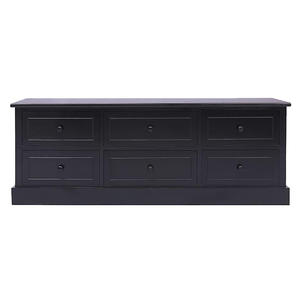 Tv Cabinet Black 108x30x40 Cm Solid Paulownia Wood