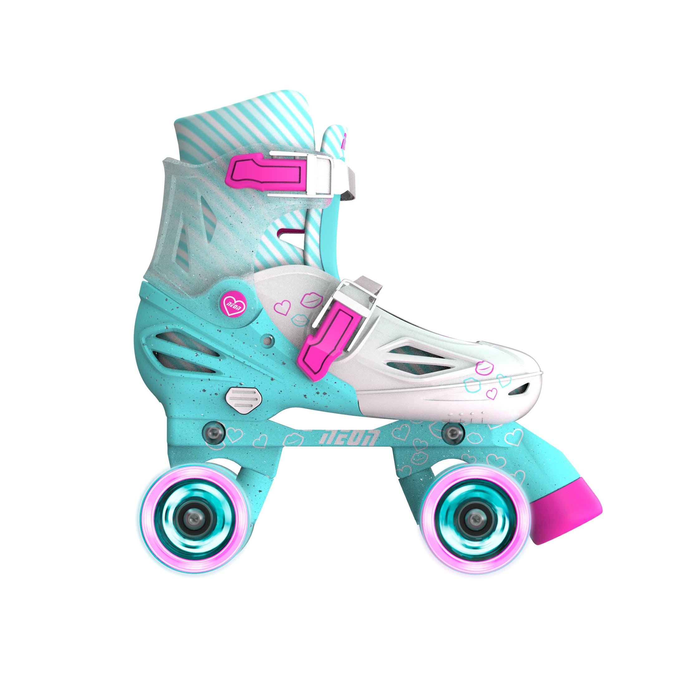 Yvolution Neon Quads Skates (3-6) Pink/teal