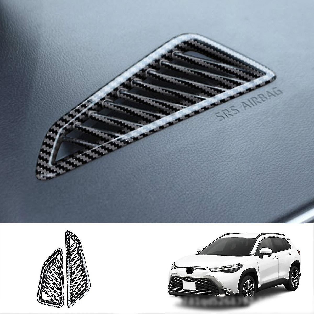 For Toyota Corolla 2019-2022 Ac Outlet Frame Cover Decor Trim Abs 2pcs Carbon Fiber