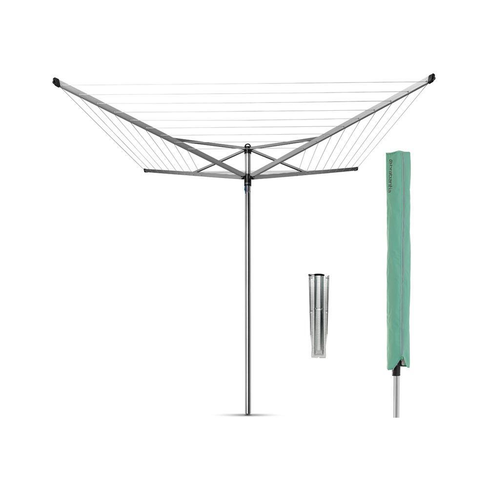 Brabantia 116.1 x 116.1 in. Topspinner Outdoor Rotary Clothesline with Ground Spike and Protective Cover 310829