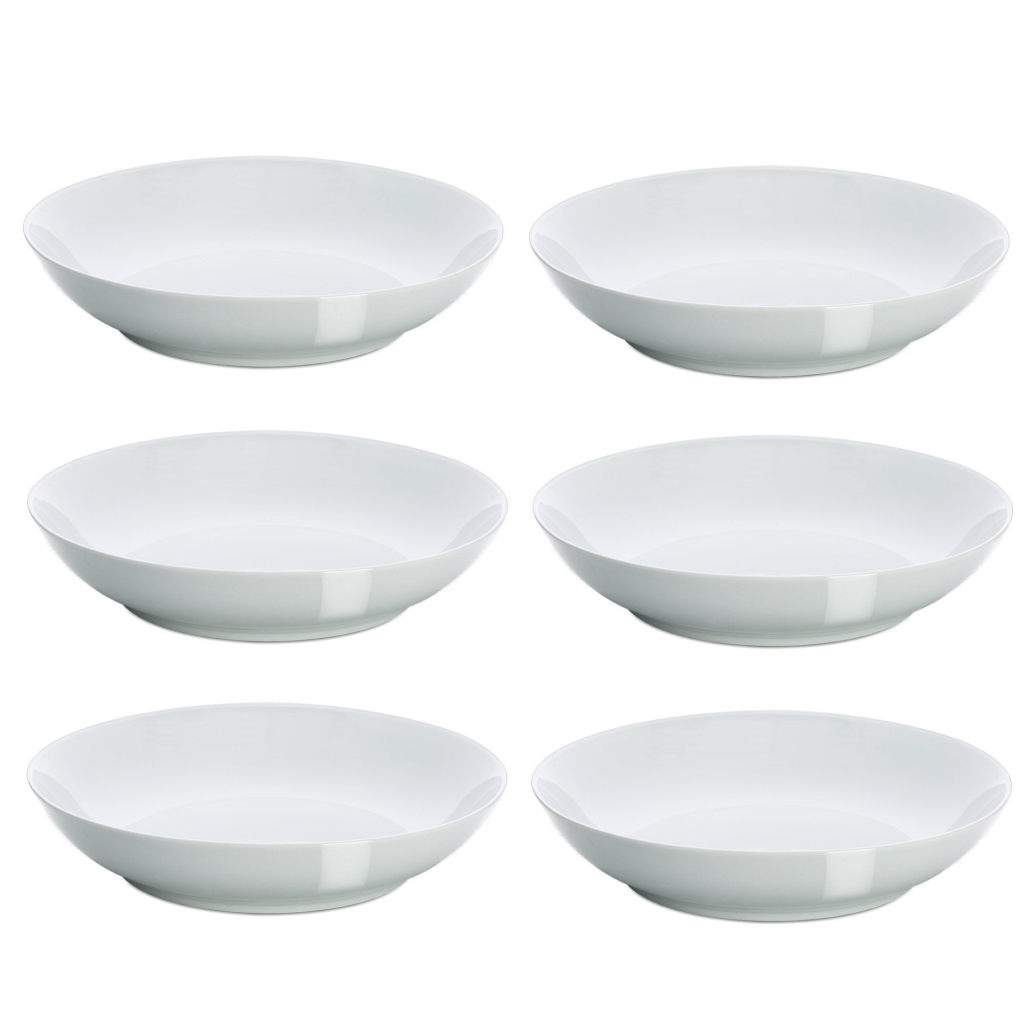 YHY 20-Ounce Porcelain Salad/Pasta Bowls Soup Bowl Set Shallow and White Set of 6 Daily-use 20 OZ