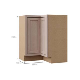 Hampton Bay Hampton 28.5 in. W x 16.5 in. D x x 34.5 in. H Unfinished Recessed Panel Assembled Lazy Susan Corner Base Cabinet KBLSN36-UF