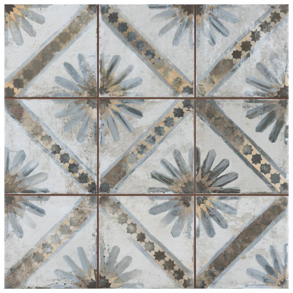 Merola Tile Harmonia Kings Marrakech Blue 13 in. x 13 in. Ceramic Floor and Wall Tile (12.19 sq. ft.Case) FPEHMMKBL