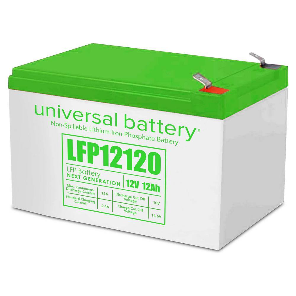 UPG 12.8-Volt 12 Ah Lithium LFP Rechargeable Battery with F2 and F1 Terminals 48042