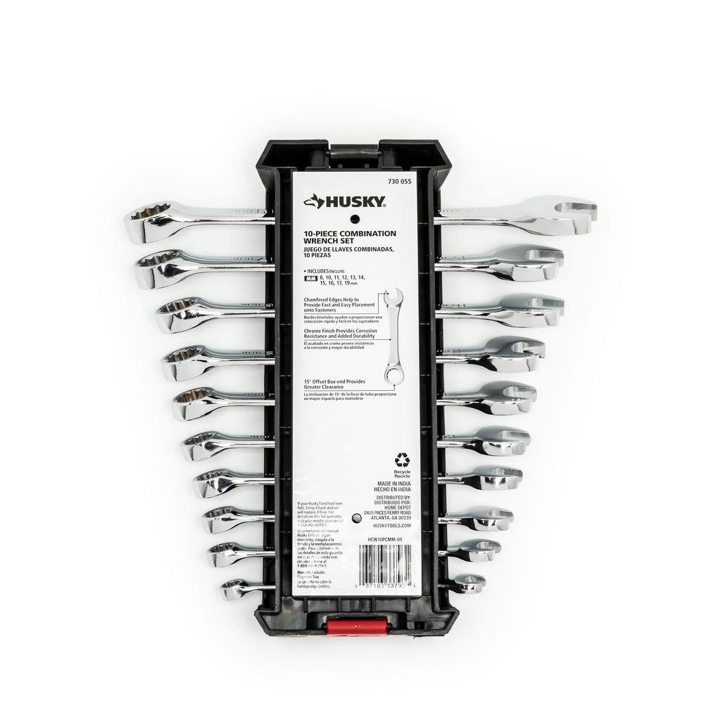 Husky Metric Combination Wrench Set (10-Piece) HCW10PCMM-05