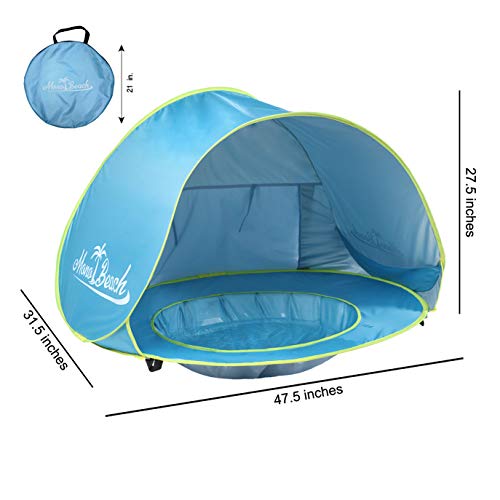 Monobeach Baby Beach Tent Pop Up Portable Shade Pool UV Protection Sun Shelter for Infant