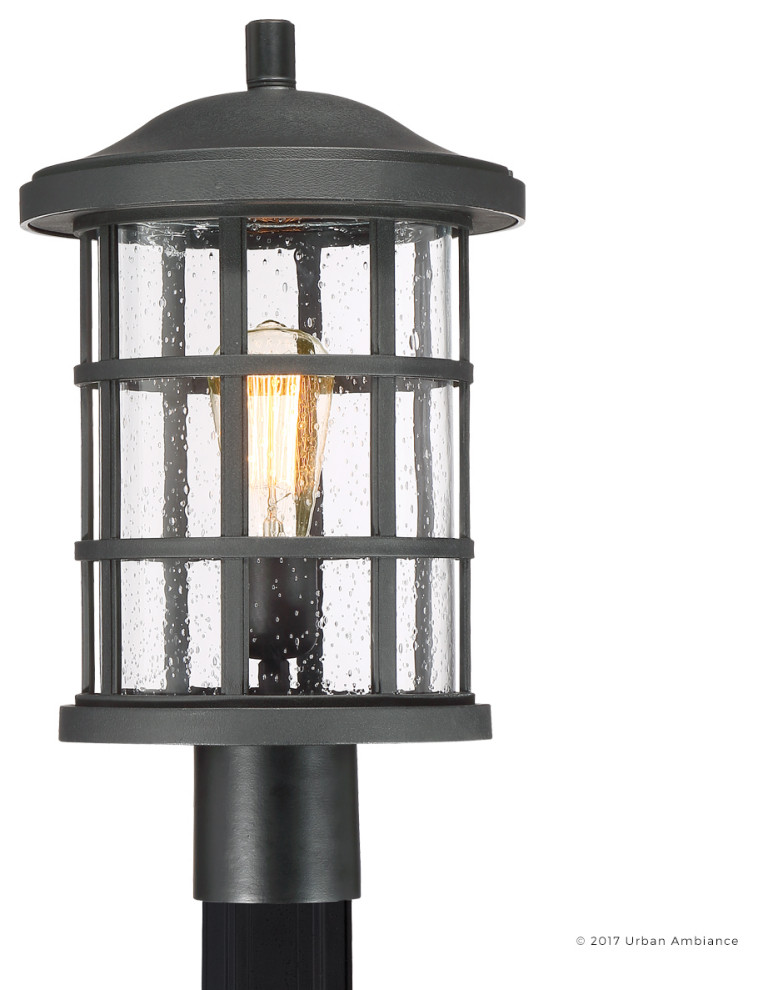 Luxury Craftsman Black Outdoor Post Light  Medium  UQL1046  Vienna Collection   Craftsman   Post Lights   by Urban Ambiance  Houzz