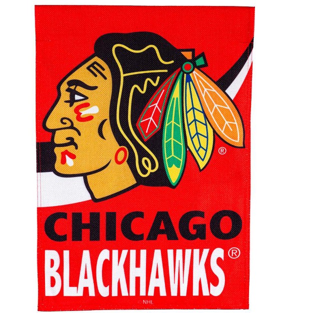 Evergreen Flag Ds New Burlap Garden Chicago Blackhawks