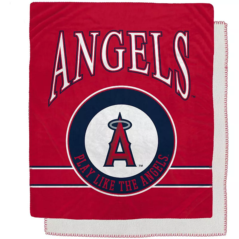 Los Angeles Angels 50 x 60 Retro Emblem Flannel Fleece Sherpa Blanket