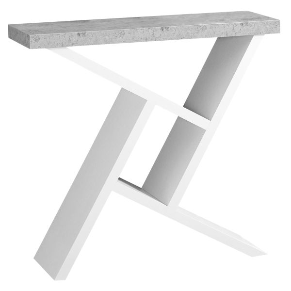 Accent Table， Console， Entryway， Narrow， Sofa， Living Room， Bedroom， Grey And White Laminate， Contemporary， Modern