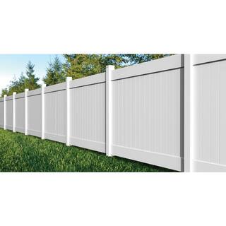 Veranda Linden 5 ft. H x 8 ft. W White Vinyl Un-Assembled Fence Panel 73014721