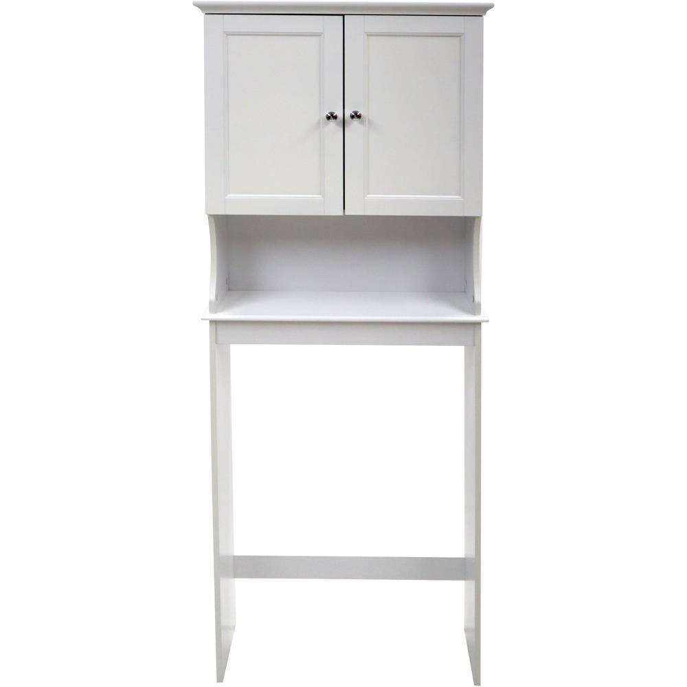 Redmon Contemporary Country 23.6 in. W x 62 in. H x 8.88 in. D Space Saver with Shaker Style Panels in White 5231WH