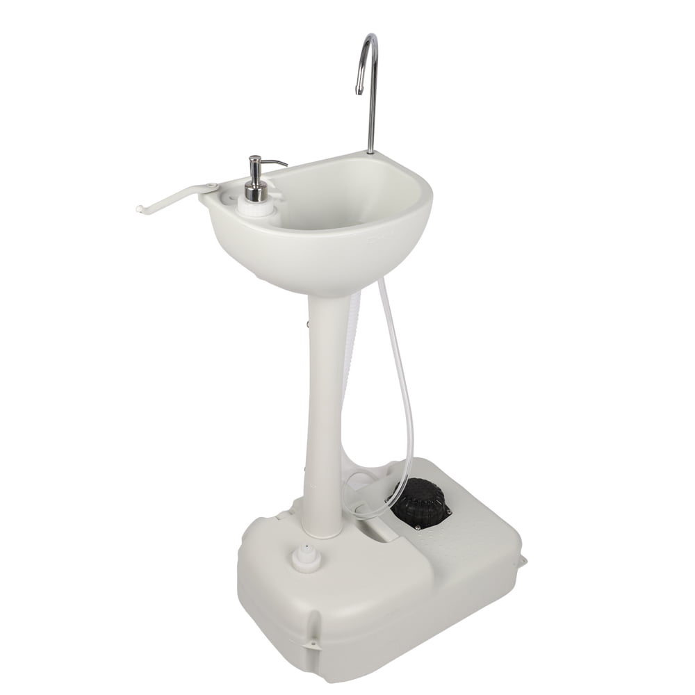 UBesGoo Portable Hand Wash Sink Basin Stand with Fauce + 20L/5 Gallon Camping Flushing Toile, for Outdoor Garden Vehicle Party