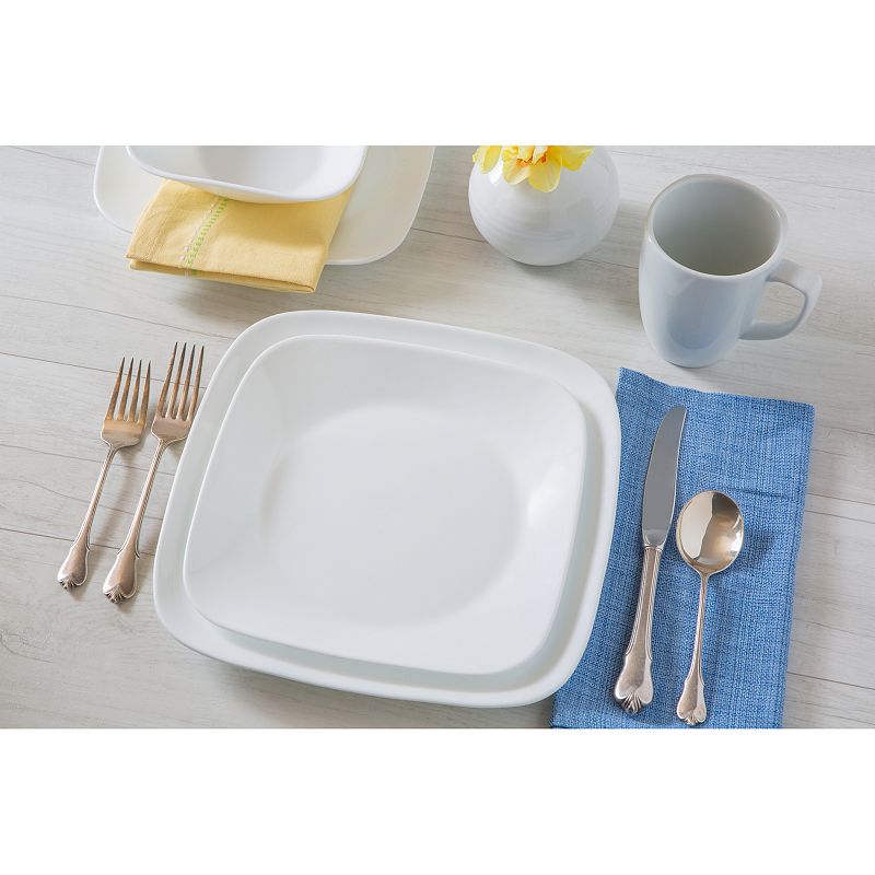 Corelle Boutique Square Vivid White 8-piece Lunch and Dinner Plate Set