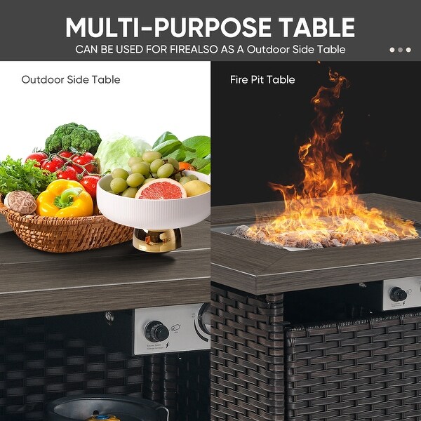 Outdoor Patio Propane Fire Pit Table 50，000 BTU