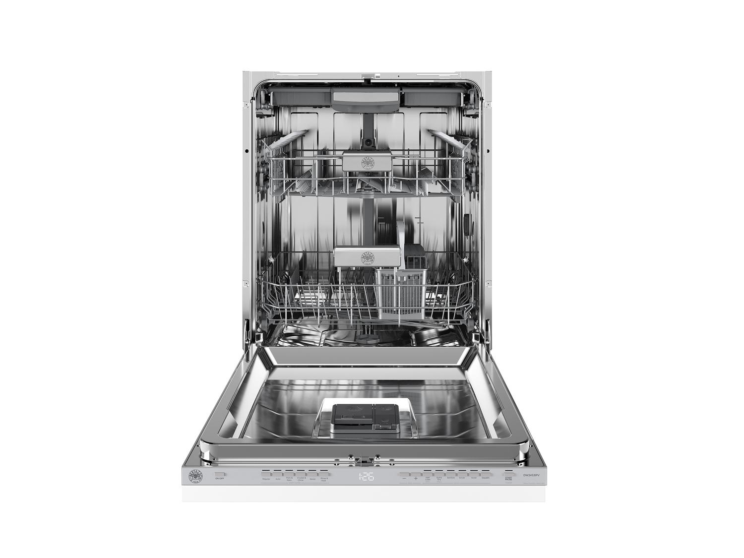 Bertazzoni DW24S3IPV 24 Inch Dishwasher Standard Tub Panel Ready, 15 Place Settings, 42 Db, 6 Wash Cycles Panel Ready