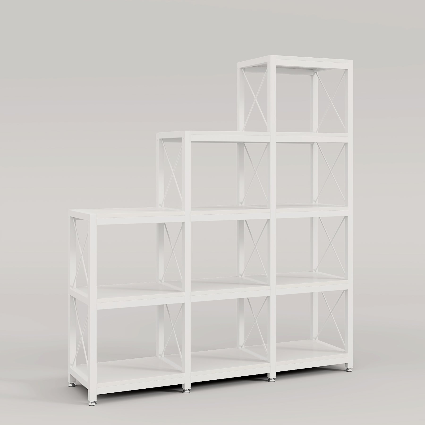 Ladder Bookshelf, 12 Shelves Industrial Etagere Bookcase