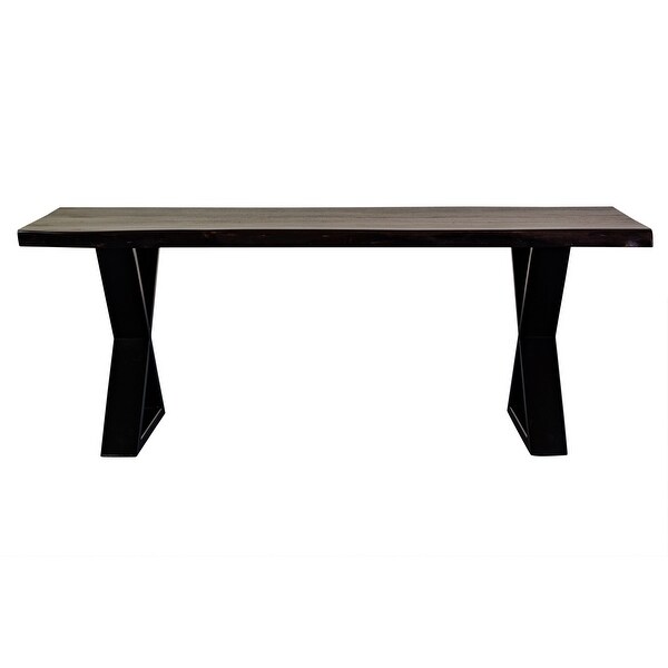 Porter Designs Manzanita Transitional Solid Wood X-Leg Coffee Table， Gray