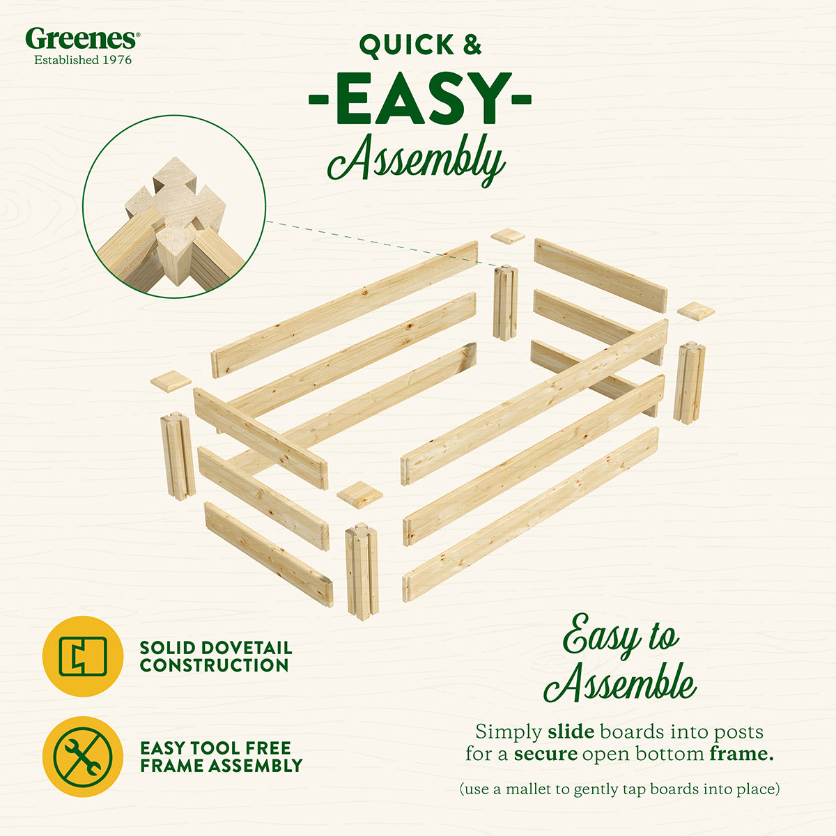 Greenes Fence 2' x 4' x 10.5" Beige Pine Raised Garden Kit