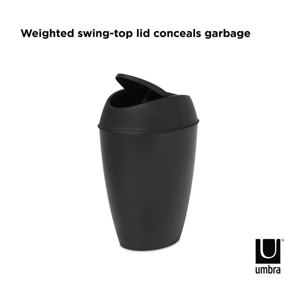 Umbra Twirla 2 Gal. Black Trash Can 1009613-040