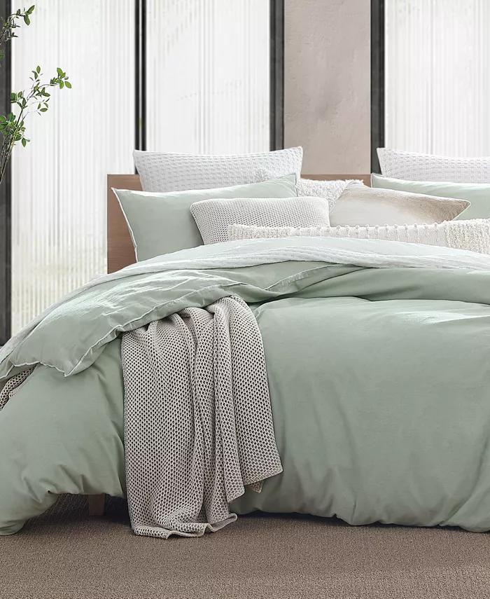 DKNY Pure Washed Linen 3-Piece Duvet Cover Set， Full Queen