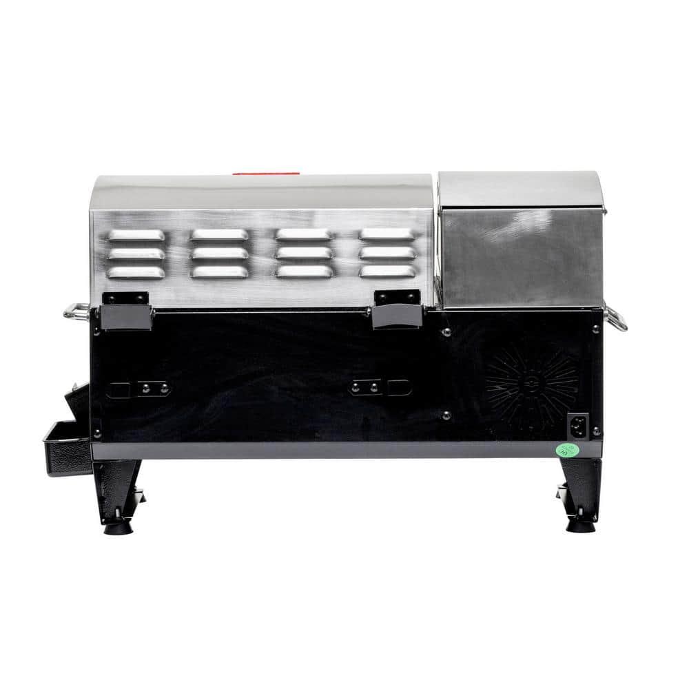 USSC GRILLS Portable Wood Pellet Grill in Stainless Steel with Griddle