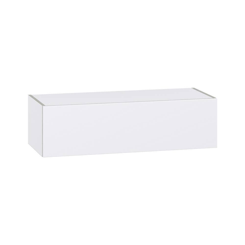 Fairhope Glacier White Slab Assembled Wall Bridge Cab with Lift Up 36 in. W x 10 in. H x 14 in. D DSWLU3610-FR