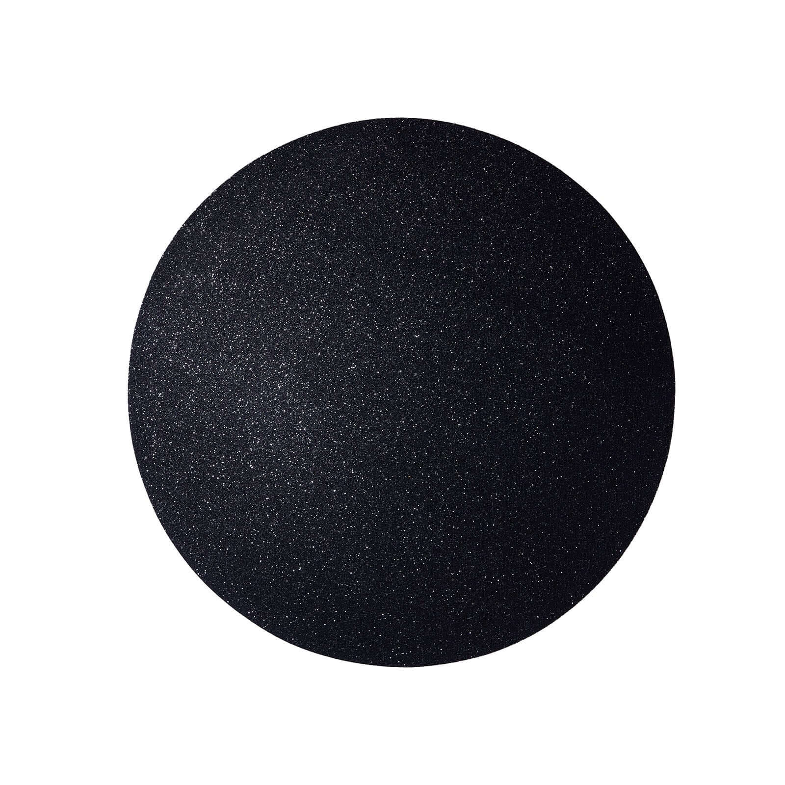 6 Pack Black Sparkle Placemats, Non Slip Decorative Round Glitter Table Mat