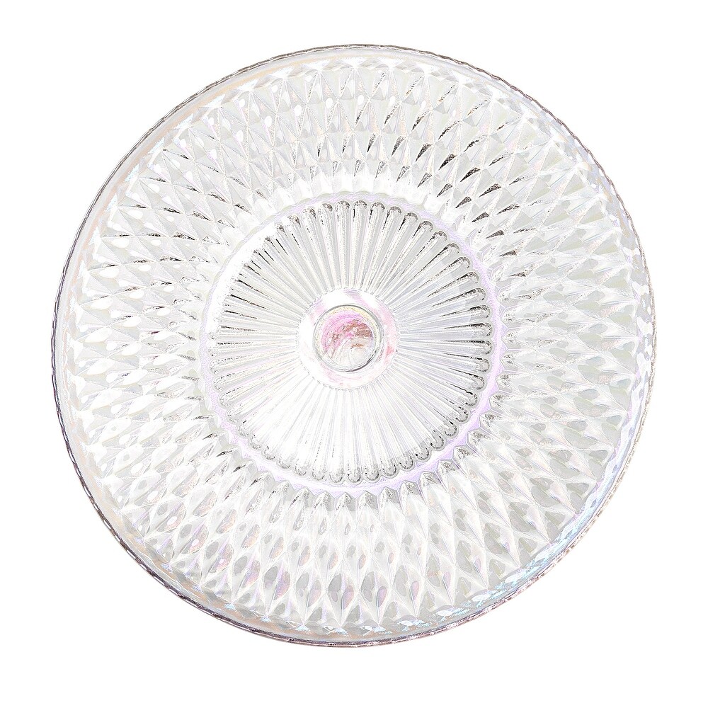 Amici Home Rochester Vintage Footed Glass Cake Plate   10.5” D x 3.75” H