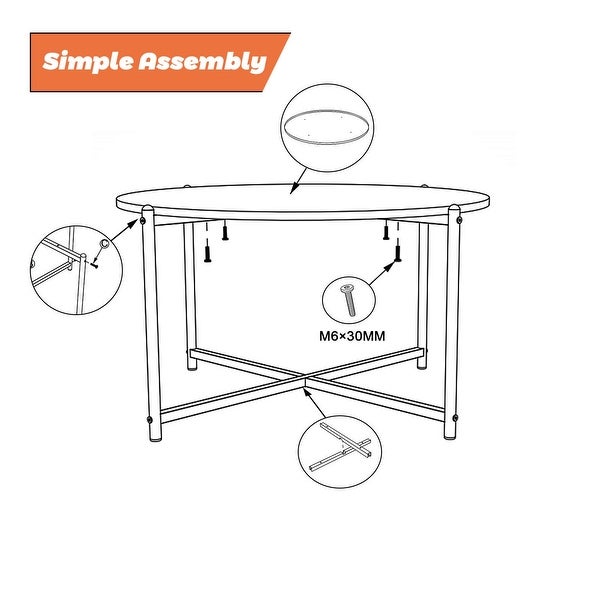 Round Coffee Table and 2pcs Side Table， Living Room Table Sets with Faux Marble Tabletop - 15.5