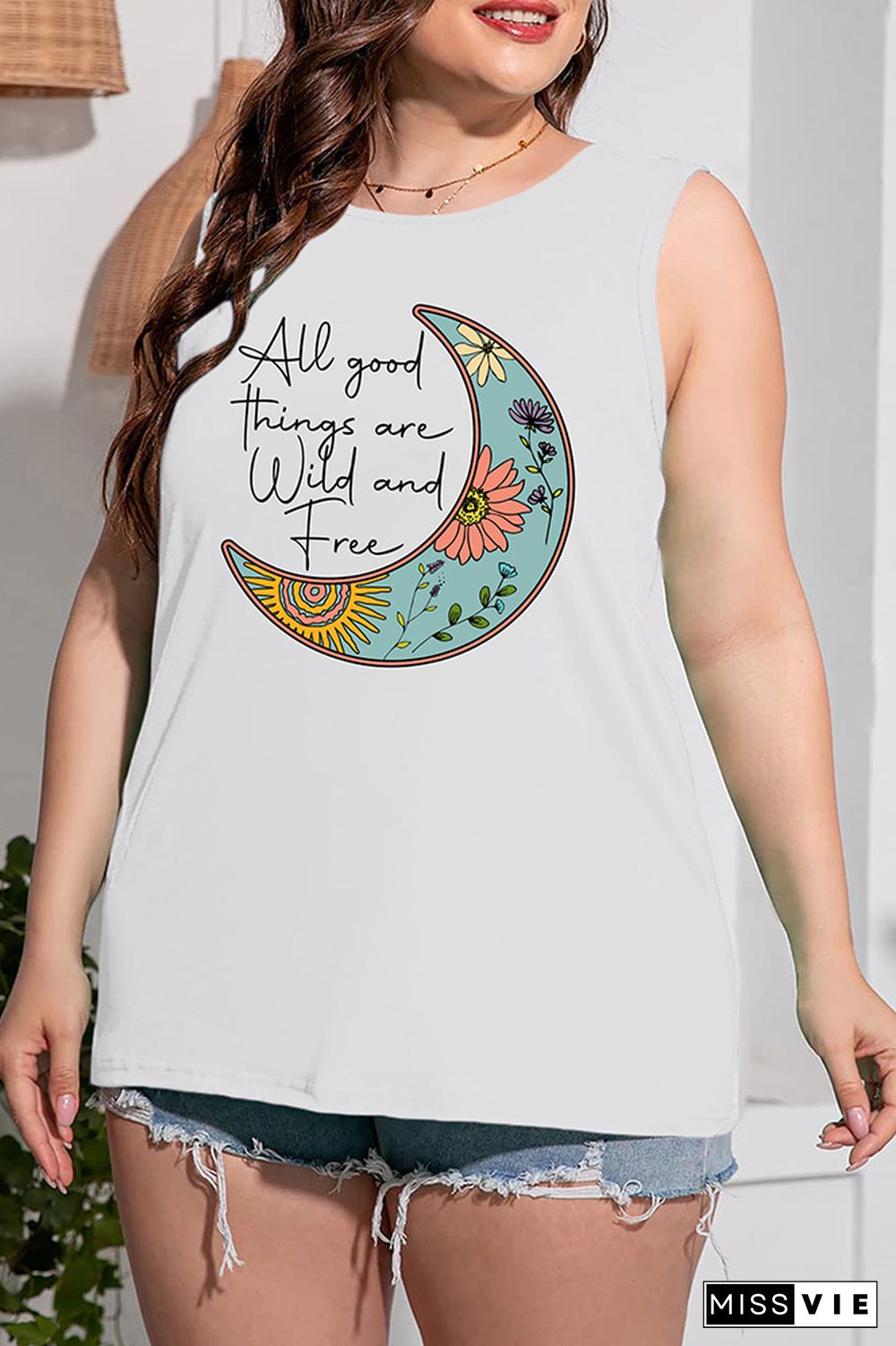 Plus Size All Good Things are Wild and Free Tank Top