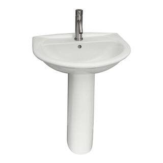 Barclay Products Karla 650 Pedestal Combo Bathroom Sink in White 3-351WH