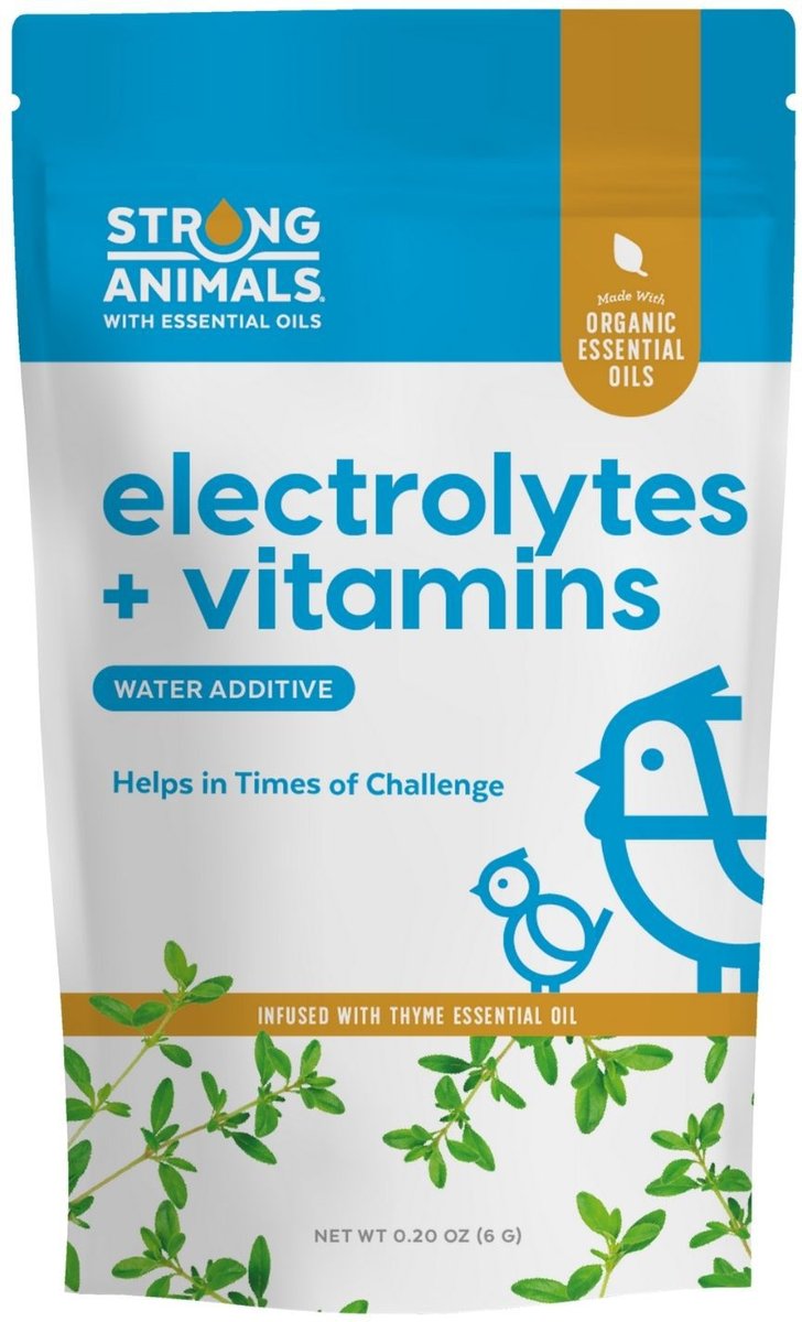 Strong Animals Electrolytes and Vitamins Poultry Water Additive， 6-gm， 30 count