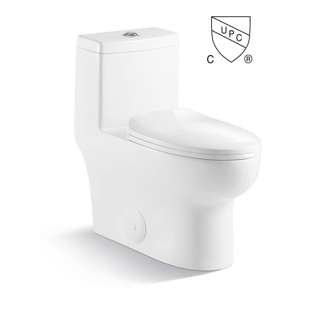 Kingsman Hardware Kingsman Casa Max 1-Piece 1.21.6 GPF Dual Flush Elongated Toilet in White Seat Included CASA-MJ76