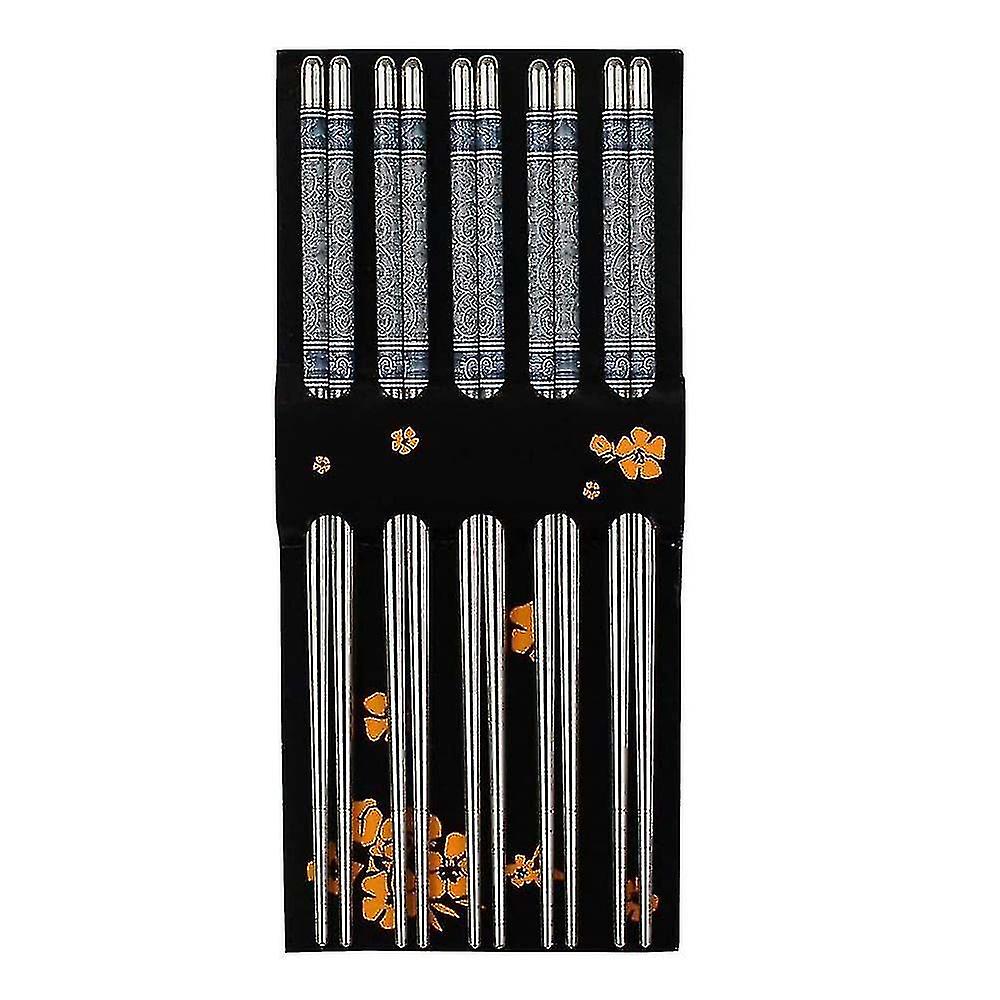 5 Pairs Of Chopsticks Made Of Stainless Steel Chopsticks Non-slip