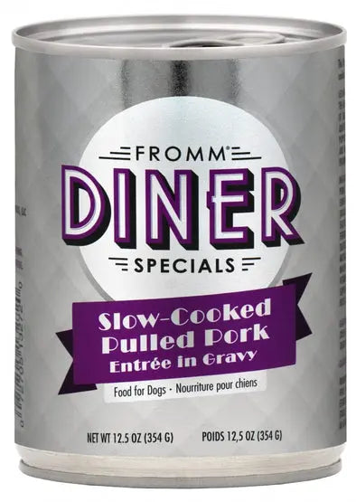 Fromm Diner Specials Slow-Cooked In Gravy Canned Dog Food Pulled Pork ;