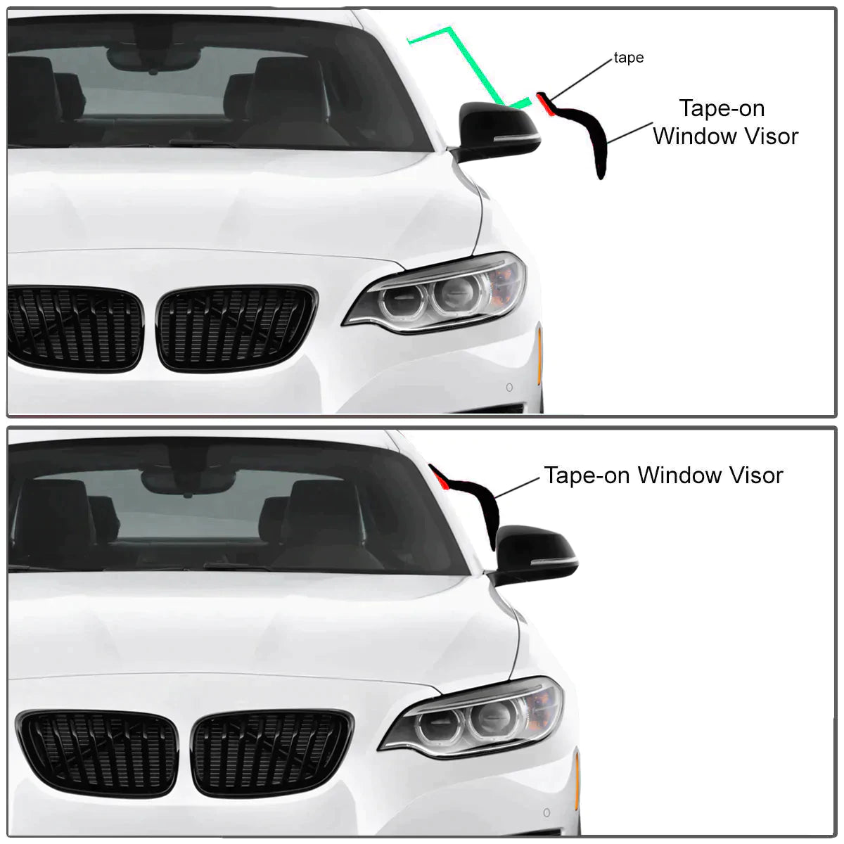 Fits Toyota Highlander 01-07 Acrylic Window Visor Sun Rain Deflector Guard