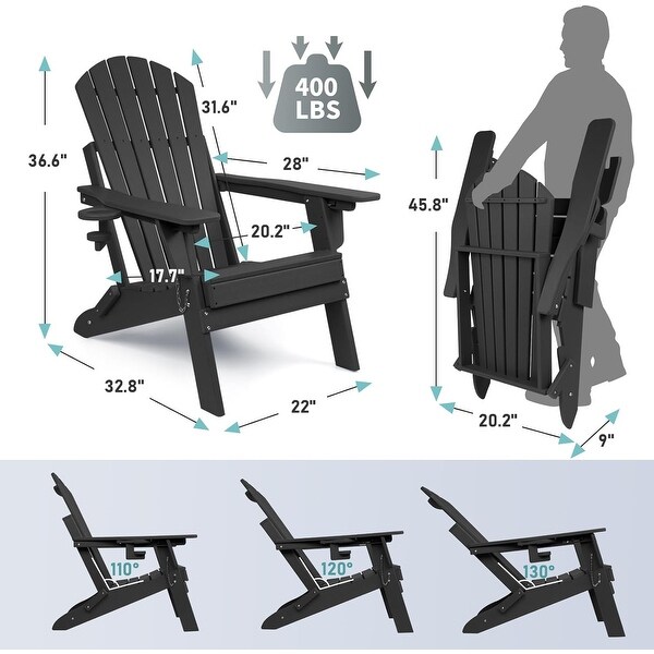 Vrakae Adjustable and Folding Adirondack Chair with Cup Holder