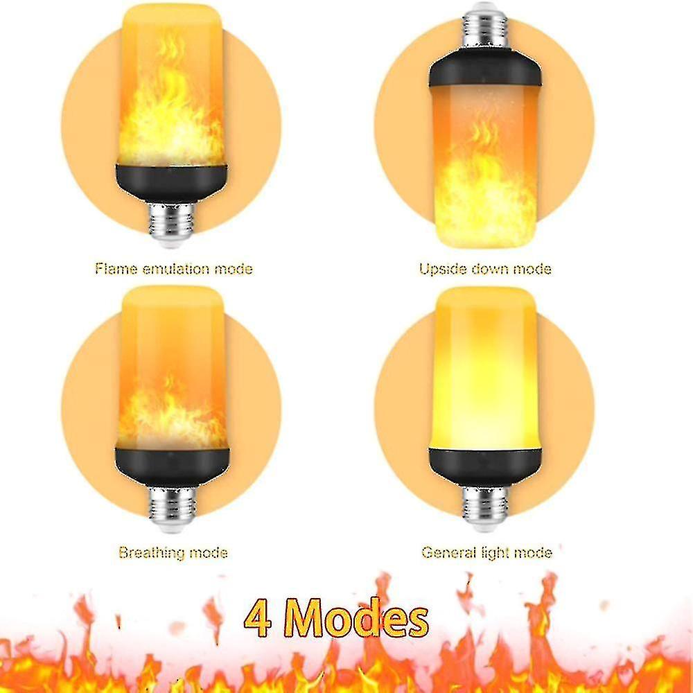 Led Flame Light Bulb， 4 Modes Flickering Light Bulbs， E26/e27 Base Flame Bulb， Christmas H