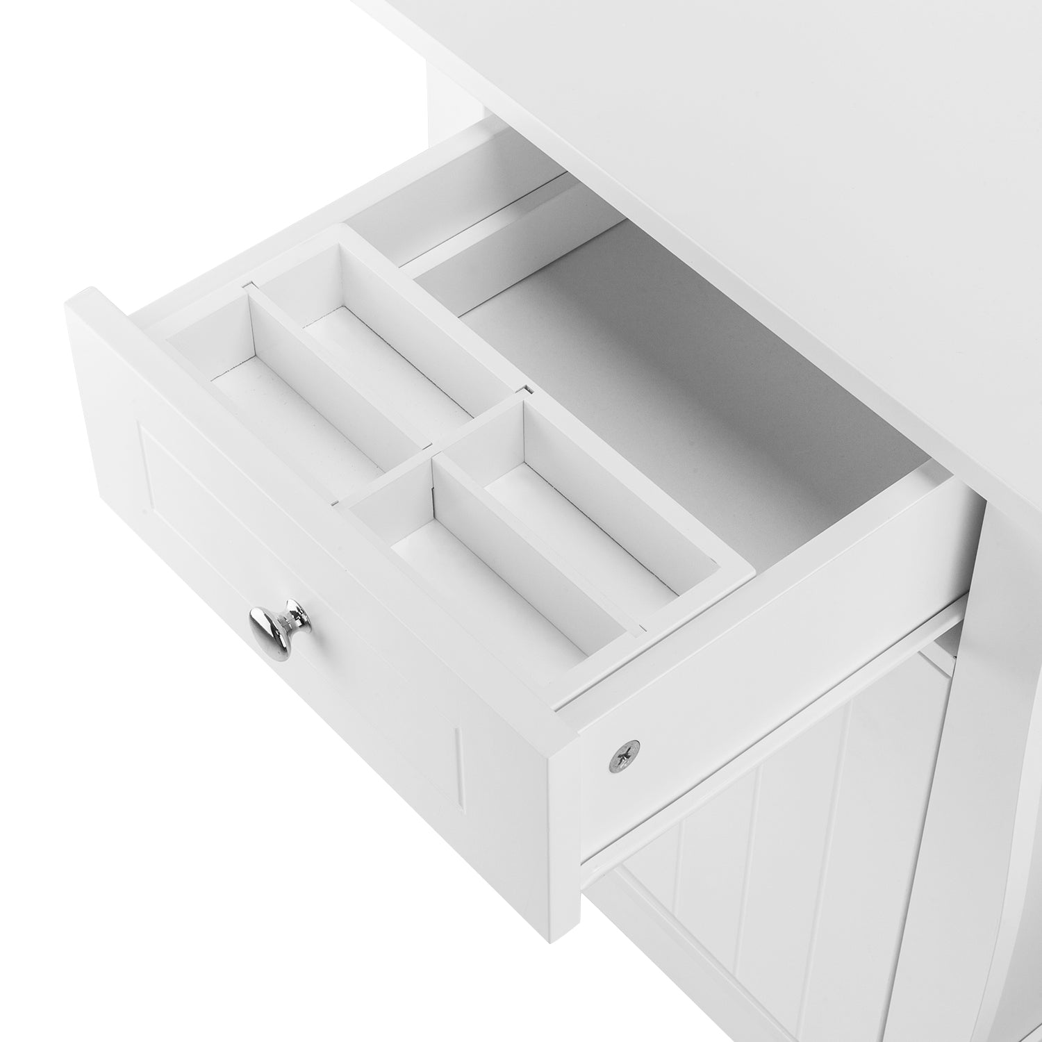 Ktaxon Single Door Bedside Cabinet with A Drawer,White