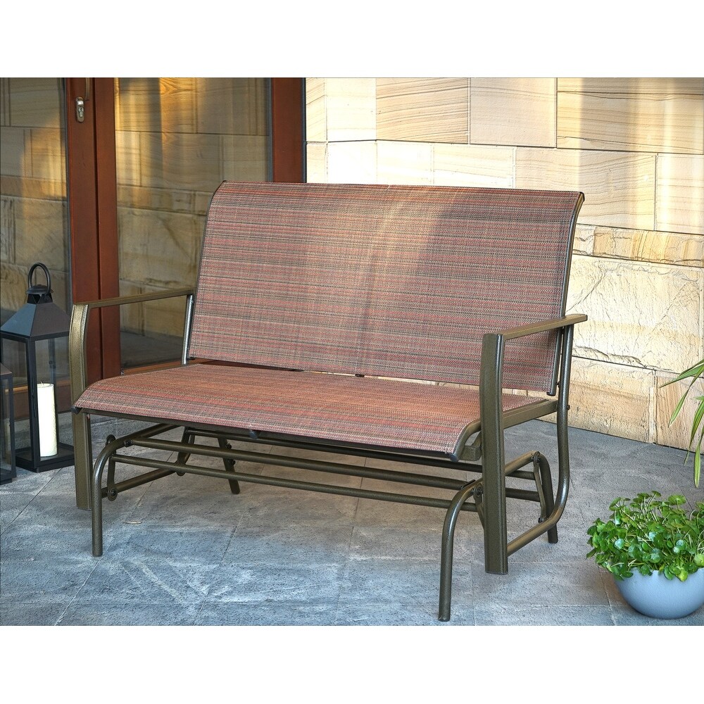 Kozyard Cozy Two Rocking Love Seats Glider Swing Bench/Rocker with Textilence Seats